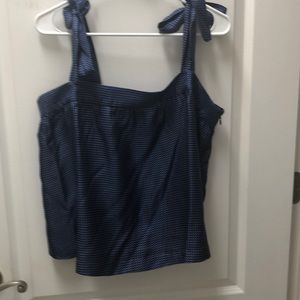 J Crew navy dot silk tank